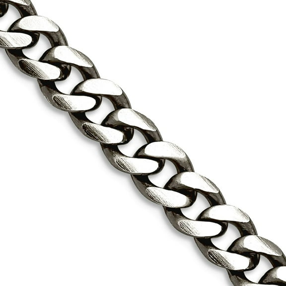 925 Sterling Silver Oxidized 6.0mm Curb Chain Necklace 22 Inch Chain Necklace for Women and Men
