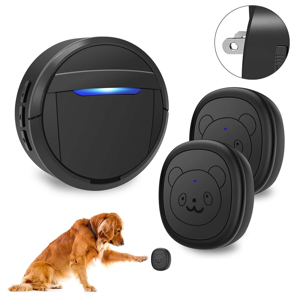 2 Transmitters 1 Receiver Dog Door Bell Wireless Puppy doorbells for Potty Training with Warterproof Touch Button Dog Bells