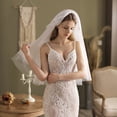 thumbnail image 4 of Wedding Veil with Comb 2-Layer Elbow Veils Short Tulle Party Hair Accessories, 4 of 12