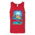 thumbnail image 2 of Swimming Sea Turtle Animal Lover Mens Graphic Tank Top, Red, X-Large, 2 of 3