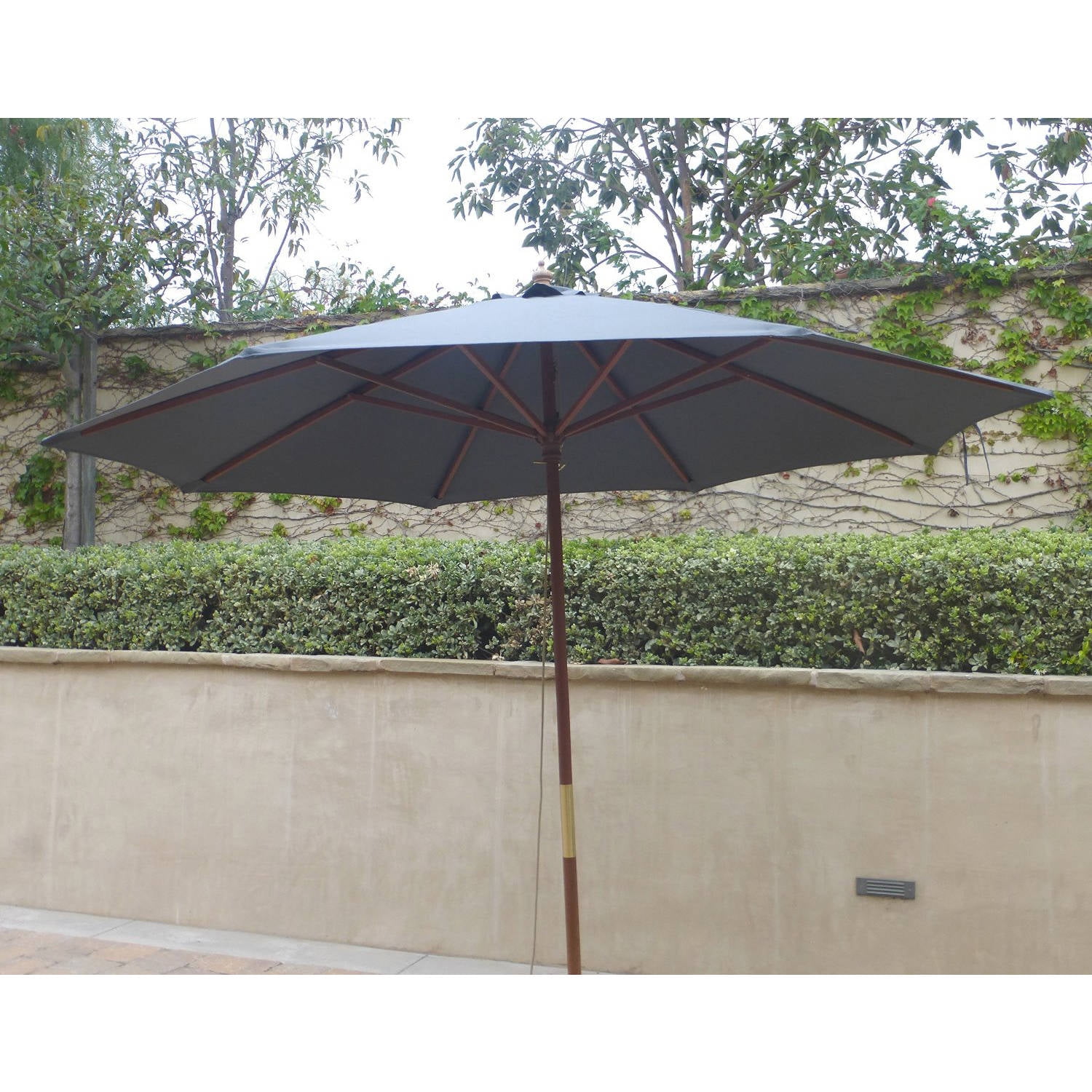 9ft Patio Outdoor Yard Umbrella Replacement Canopy Cover Top 8 Ribs Grey 