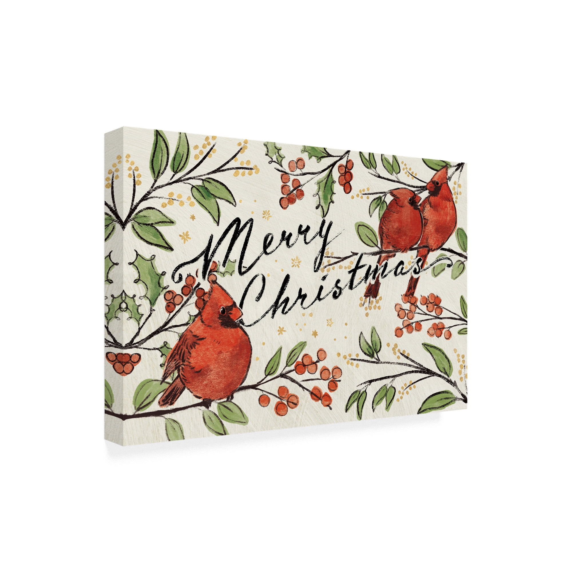 Trademark Fine Art 'Christmas Lovebirds VIII' Canvas Art by Janelle Penner