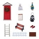 thumbnail image 1 of Red Fairy Doors Gnome Door Christmas Set 10Pcs Miniature Fairy House Accessories Christmas Miniature Scene Door Set with Ladder, 1 of 5