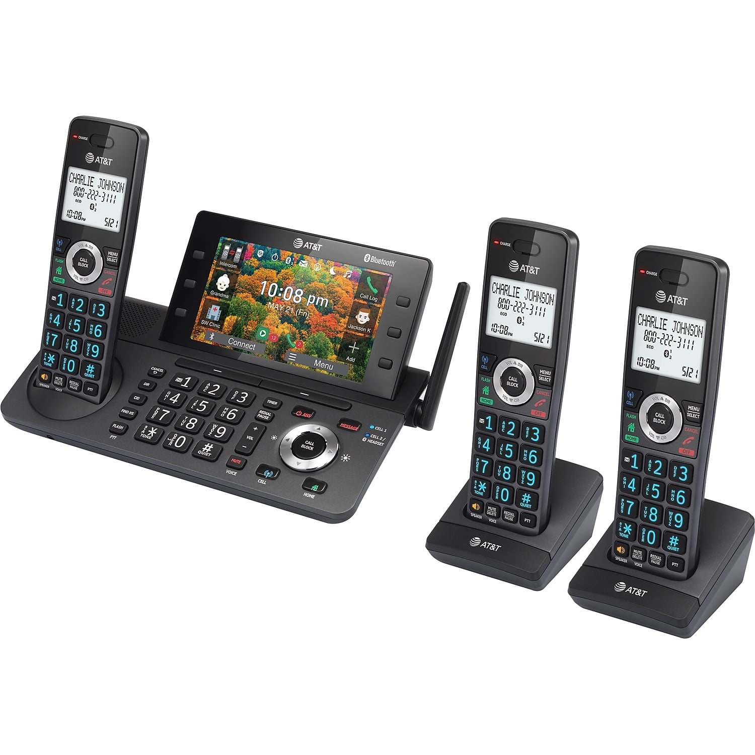 VTech AT&T DLP73390 DECT 6.0 3 Handsets Cordless Phone with Call Waiting, Black & Graphite, 3 Count
