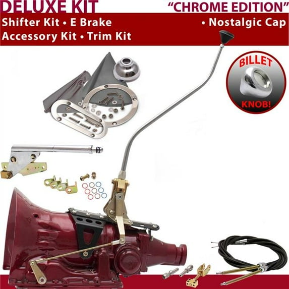 American Shifter 518 Shifter Kit Chrome 23 in. Swan E Brake Cable Trim Kit for F542C