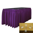 thumbnail image 1 of LA Linen Polyester Poplin Table Skirt 21-Foot by 29-Inch Long with 15 L-Clips, Purple, 1 of 4