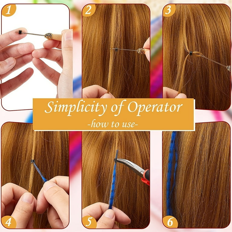 50pcs Colorful Strands Synthetic Hair Feathers Extensions Mixed