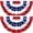 2 Pack 3x6 Feet, variant on Patriotic Half Fan Flag 3x6 FT, 3 Pack American Pleated Bunting Banner, Red White and Blue Outdoor Decor for 4th of July Memorial Day