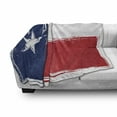 thumbnail image 3 of Texas Star Soft Flannel Fleece Throw Blanket, Grunge Flag with Watercolor Brush Strokes Independent Country, Cozy Plush for Indoor and Outdoor Use, 50" x 70", Vermilion Dark Blue, by Ambesonne, 3 of 6
