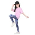 thumbnail image 3 of Gyratedream Girls Leggings, Girls Active Workout Marble Print Leggings Casual Yoga Pants Tights Trousers for 11-12 Years Purple, 3 of 7