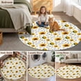 thumbnail image 5 of Sunflower Round Area Rug 6Ft Washable Circle Rugs for Bathroom Office, Summer Botanical Farmhouse Floral Elegant Non-Slip Carpet Floor Mats Indoor Outdoor Carpet Runner Aesthetic Home Decor, 5 of 8