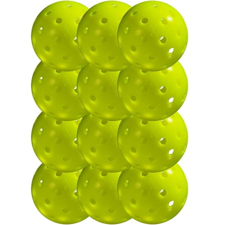 Franklin Sports 52828X X-40 Pickleballs 12 Piece Outdoor Gaming Pack, Yellow