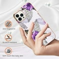 thumbnail image 4 of Nalacover for iPhone 14 Pro Slim Case, Fish Scale Marble Pattern Soft TPU Shockproof Lens Protection Cover for Women Girls, Compatible with MagSafe Wireless Charging Case,Purple Floral, 4 of 5