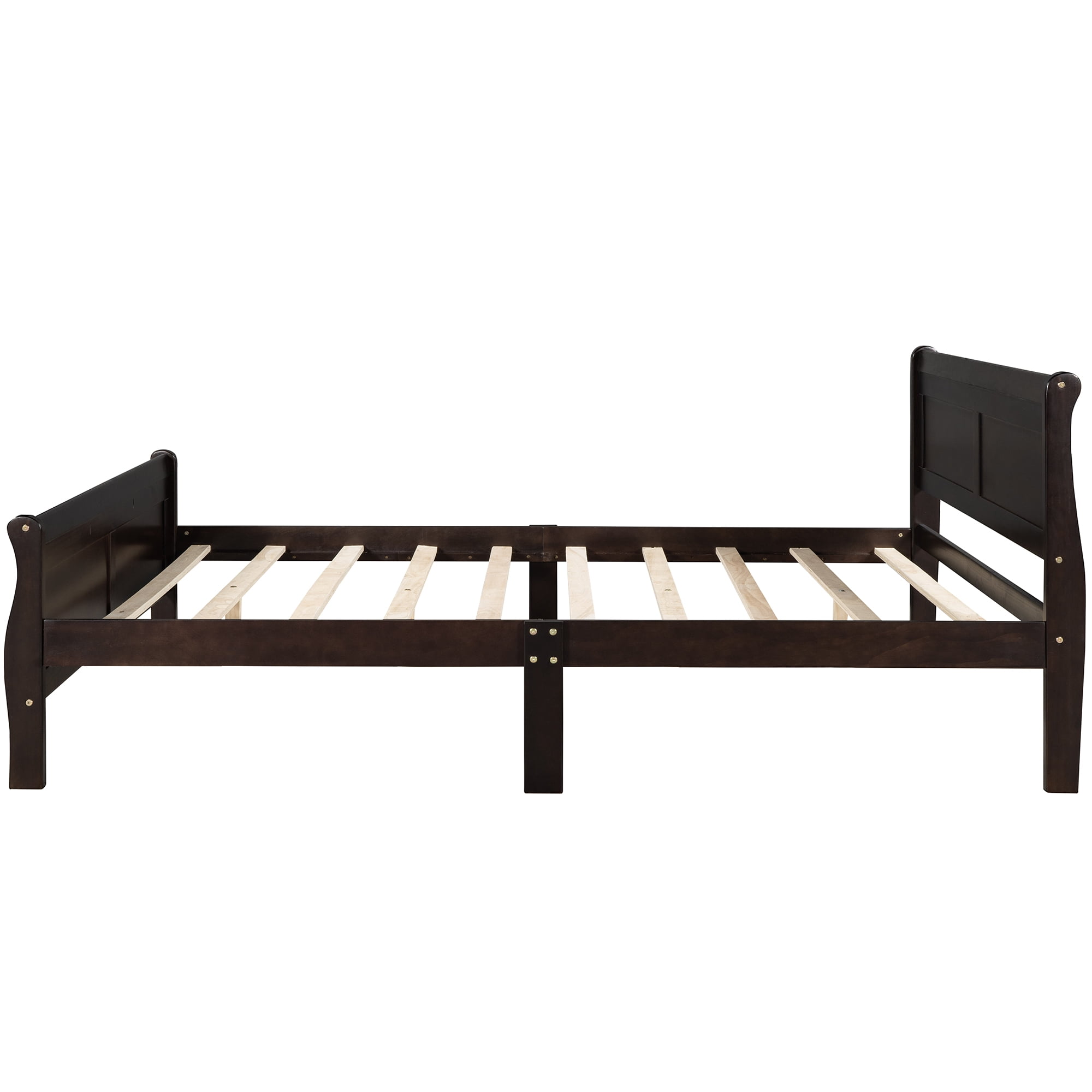 Mintazer Full Size Platform Bed Frame with Classic Panel Headboard & Footboard for Bedroom, No Box Spring Needed, Espresso