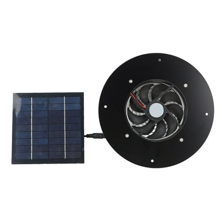 

Solar Panel Fan Kit Solar Panel 10 Inch Round Ventilation Case Exhaust Fan for Chicken Coop Greenhouse Shed Dog Kennel