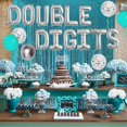 thumbnail image 4 of Teal 10th Birthday Decoration Double Digits Balloons Girls Birthday Balloons Decor Teal Blue, Birthday Number 10 Foil Balloon 10th Birthday Banner Sash Cake Topper Backdrop Curtains Set, 4 of 6