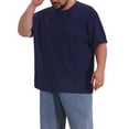 thumbnail image 4 of INSPIRE CHIC Men's Big & Tall Mesh Breathable Crew Neck Short Sleeve Solid Textured T-Shirts 5XL Navy Blue, 4 of 4