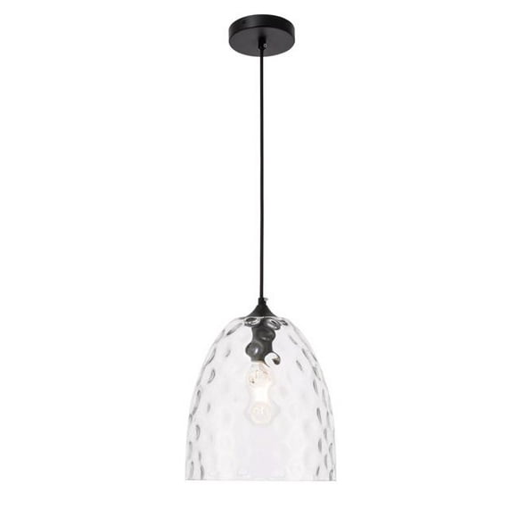Living District LD2284 Gibson 1 Light Black & Clear Glass Pendant