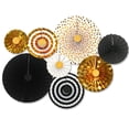 thumbnail image 2 of Hanging Paper Fans Party Decorations Set 8pcs Gold Foil Rosettes Backdrop Decor Foldable Party Wall Ceiling Hanging Ornaments For Birthday Wedding Graduation Baby Shower Event Display, 2 of 6