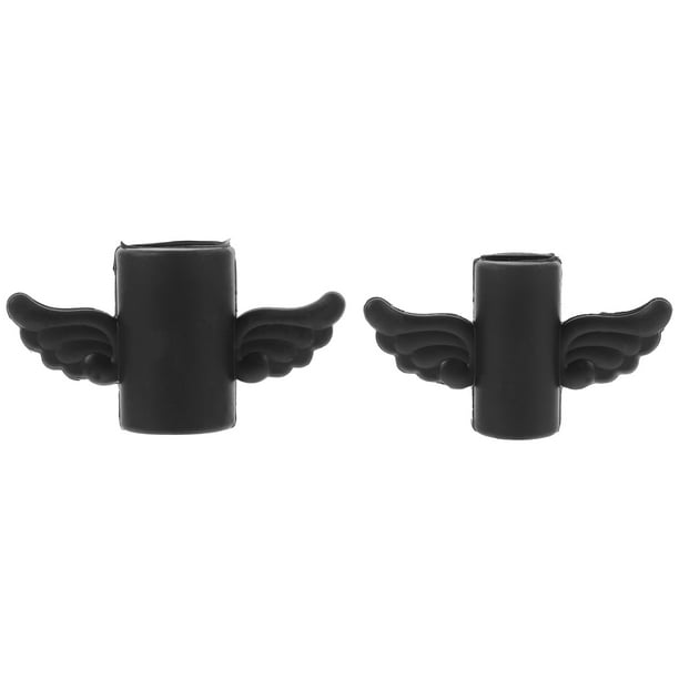 2PCS Protector de cable Protector Ala de dibujos animados Carga de sincronización de datos Protector de cable Negro