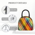 thumbnail image 4 of Honeii Abstract Watercolors Tartan Print Insulated Lunch Bag Women Reusable Lunch Box with Pocket for Work Picnic Travel -One Size, 4 of 6