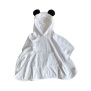 Sprifallbaby Baby White Hooded Beach Towel Soft Cotton Blend Pool Bathrobe for Baby Bath S-M