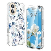 GALAPROX Flower Case for iPhone 17 6.3'' 2025, Cute Floral Cover with Screen Protector for Girls/Women-Rosa Chinensis