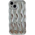 thumbnail image 1 of Water Ripple Pattern Curly Wave Frame Soft Compatible with iPhone Case (Silver,iPhone 13 Pro Max), 1 of 4