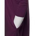thumbnail image 5 of A2Y Women's Oversized Crew Neck 3/4 Sleeve Side Pockets Drop Shoulder Boxy Top Dark Plum 3XL, 5 of 6