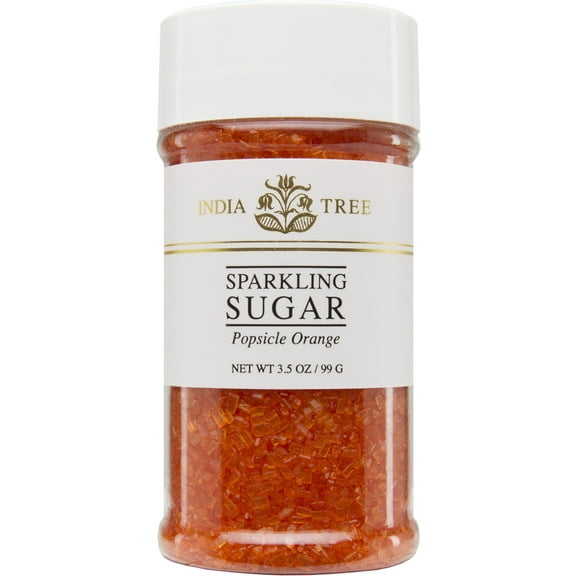 INDIA TREE ORANGE SPARKLING SUGAR, 3.5 OZ