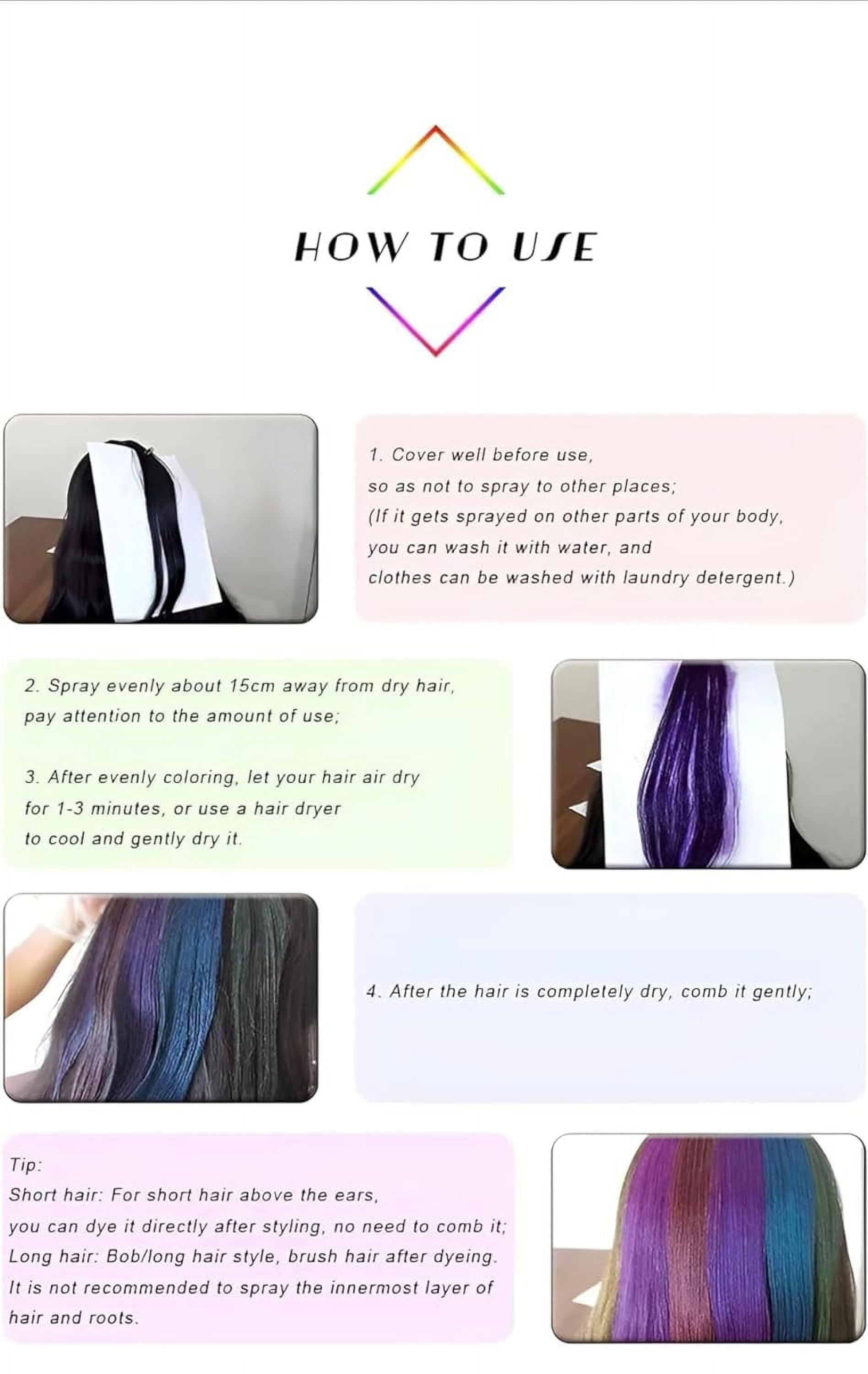 Temporary Hair Color Spray Birthday Party,New Year Party,Celebration 3OZ- Case (6 Cans) - 6 Colors