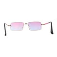 thumbnail image 3 of Mens Simple Classy Slim Rectangle Metal Rim Sunglasses Gold Pink, 3 of 4