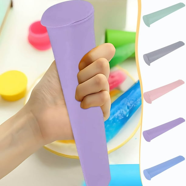 Molde de cubitos de hielo con tapa, bandeja de silicona para congelar, 8 colores, fácil de limpiar, multiusos para paletas heladas Yogur de chocolate, grado alimenticio, a prueba de fugas, apto para