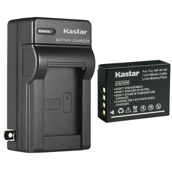 Kastar 1-Pack Battery and AC Wall Charger Replacement for Fujifilm NP-W126, NP-W126s Battery, Fuji BC-W126 Charger, Fujifilm X100F, X100V, HS30EXR, HS33EXR, HS35EXR, HS50EXR, X-PRO1, X-PRO2, X-PRO3