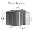 thumbnail image 2 of Asofer 8' x 6' Outdoor Storage Shed, Tool shed, Outdoor Storage Clearance for Backyard Patio, Gray, 2 of 14