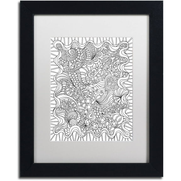 Trademark Fine Art "Mixed Coloring Book 43" Canvas Art by Kathy G. Ahrens, White Matte, Black Frame
