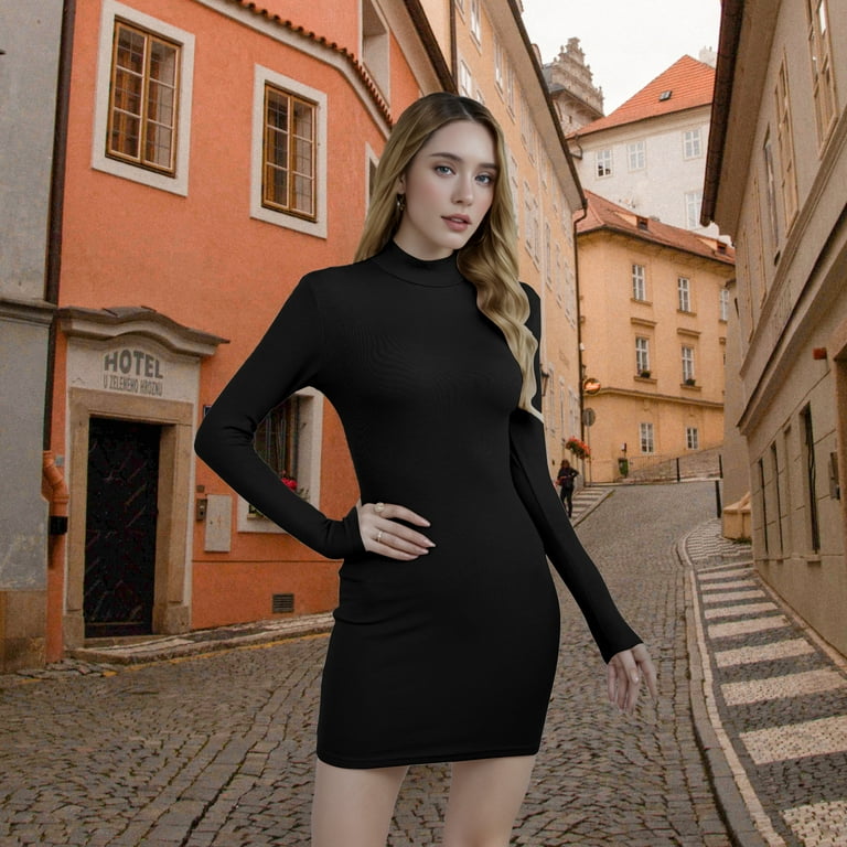 white christmas dresses The Nadia Long Sleeve Cut Out Midi Dress Black - Pencil Skirt main image 0