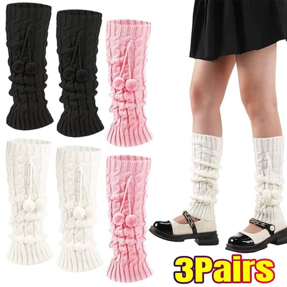 3 Pairs Leg Warmers Kawaii Leg Warmers Y2K Harajuku Legs Warmer for Girls Women Gyaru Cutecore Lolita Accessories Gothic Socks