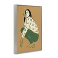 thumbnail image 4 of Stupell Industries Fashion Girl Kneeling Novelty Painting Gray Framed Art Print Wall Art, 20 x 30, 4 of 10