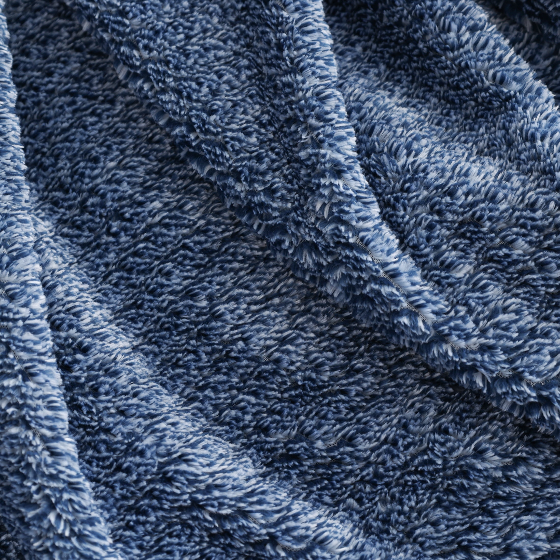 EcoThread Soft Plush Textured Heathered Oversized Couch Throw Blanket, Blue