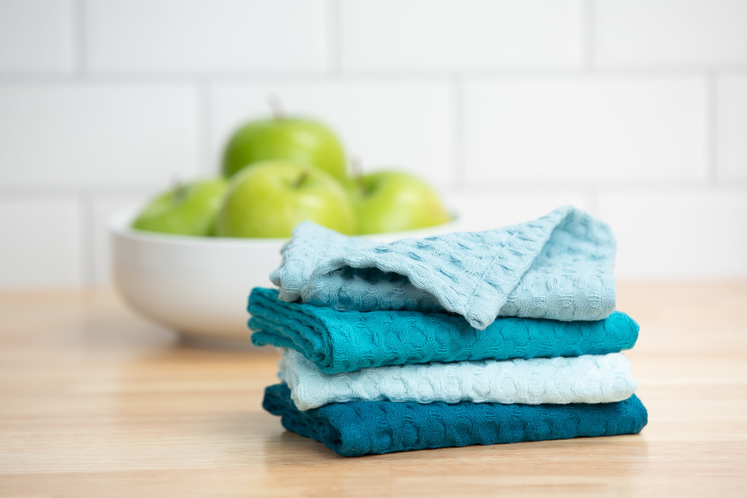 Mainstays 4 Pieces, Waffle Dishcloths, Topaz