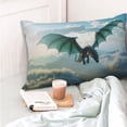 thumbnail image 4 of Fotbe Cloud Sky Green Dragon Funda de Almohada Decorativa Estilo Occidental, Lujo en Algodón, Fundas para Almohadas King, Cojín Estampado para Decoración del Hogar-16"x24", 4 of 6