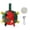 green, variant on Christmas Plush Dog Toy Ball, Built‑in Bell Interactive Tug Chew Toy with Multi Ribbon Tabs for Small & Medium Dogs, 15cm