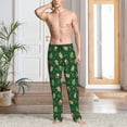 thumbnail image 2 of Gukieu green Christmas Element Print Men's Home Trousers, Elastic Drawstring Home Pajamas Clothing Suitable for Adult Men-Small, 2 of 6