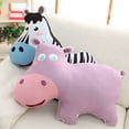 thumbnail image 5 of Peluche de animales Kawaii de la selva para niños, almohada suave de felpa de 80cm, León, Tigre, jirafa, vacas, hipopótamo, 5 of 5