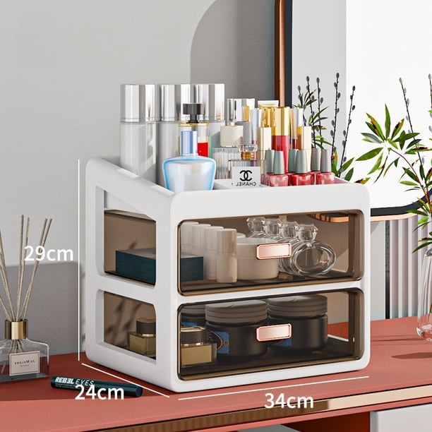Caja de almacenamiento de cosméticos, tocador, escritorio, cajón transparente, dormitorio, papelería, medicina, ropa, armario de almacenamiento multiusos