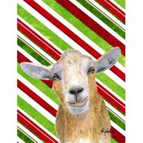 Candy Cane Goat Christmas Flag Garden Size