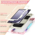 thumbnail image 5 of Allytechgroup Shockproof Case with Screen Protector for Samsung Galaxy Tab A9+ Plus 11" SM-X210 X215 X216, Rugged Bumper Anti-Scratch Kickstand Shoulder Strap Kids Friendly Case Cover, Colorful Pink, 5 of 9