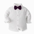 thumbnail image 6 of Odeerbi Toddler Boys 4-Piece Formal Suit Set Velvet Waistcoat, Long Sleeve Shirt with Bow Tie, Dress Pants Party Wedding Outfit, 6 of 9