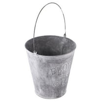 LABSERRON Flower Pot Metal Bucket Grey For Garden Tool 1Pack